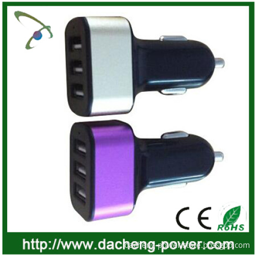 Newly design 3 port usb car charger 5.2A usb car charger 3 port for Phone Ipad